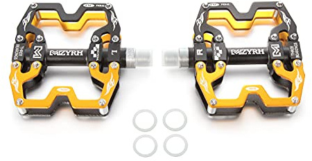 SKYPLANET Mountainbike Pedale 9/16 Zoll Pedale CNC Aluminiumlegierung Flache Pedale Breite Plattform 3 Lager Wasserdicht Staubdicht Rutschfest