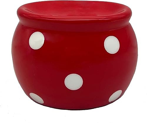 ACK Red Polka Dots Scouring Brillo Pad Holder, Ceramic Hand Painted Sponge Holder for Kitchen Sink, Kitchen Décor