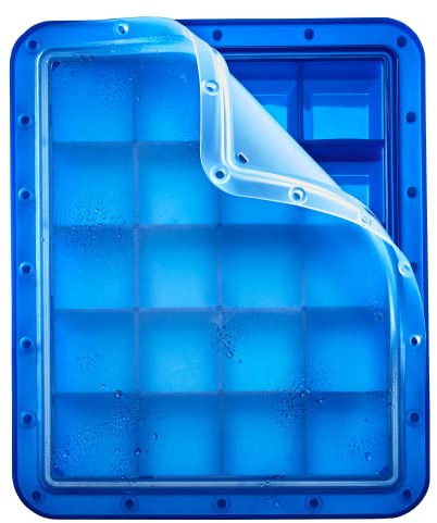 Lurch 240760 Ice Former Arctic Würfel 4cm blau Eiswürfelform für 20 Eiswürfel mit transparentem Deckel blau