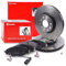 BREMBO XTRA LINE Bremsenset Vorderachse inkl. Gelochte Sport-Bremsscheiben Vorne Ø 312 mm Belüftet und Bremsbeläge Vorne + Verschleißkontakt