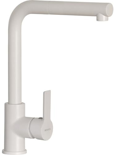 SCHOCK | Miscelatore Aquatown Doccia Monocomando con Canna Alta a Ponte e Doccetta Estraibile, Colore New Alumina, h320