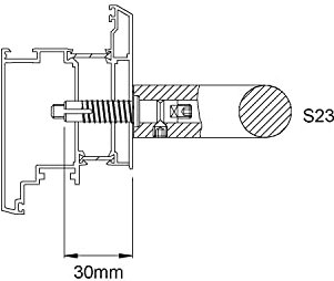 KWS 8A730630000 Befestigungszubehör S23 einseitig, Türbeschlag für Holz, Kunststoff und Aluminium Türgriffe, Stahl verzinkt, Silber