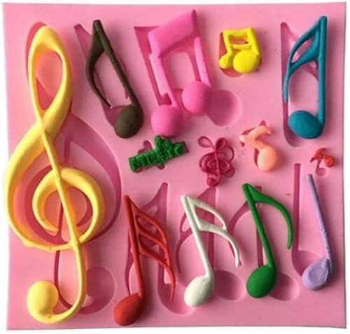 GIVBRO Cake Fondant Mold Music Note Symbol Shaped Silicone Biscuit Chocolate Mould Baking DIY Tool for Christmas Party Decorating