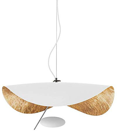 Lujo Ligero Dorado Tiene Candelabro,Creativo Platillo Volante Candelabro,Para Comedor Barra Habitación Modelo Tienda De Ropa Hotel-Luz blanca exterior de oro interior blanco 60cm