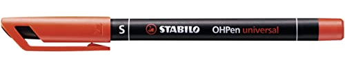 Stabilo OHPen Universal-Marker, permanent, feine Strichstärke (0,4 mm), 10 Stück, Rot