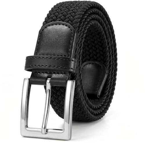 JasGood Geflochtener Elastischer Gürtel für Damen Herren, Unisex Stoffgürtel Stretchgürtel Dehnbarer Gürtel für Jeans Hosen
