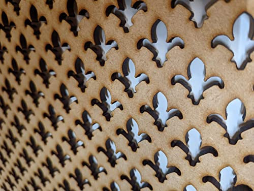 LaserKris Dekoratives Abschirmgitter für Heizkörperschränke, perforiert, 3 mm dicke MDF-Platte (verschiedene Größen), FDL-Muster (600 x 620 mm, ungrundiert)