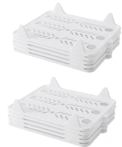 Hovoto 10 Stück Kleiderschrank Organizer T-Shirt, Multifunktionale Kleidung Ordner, Closet Organizer, Separaten Ebenen Faltbrett für Kleidung für Hemden und T-Shirts, Weiß, groß