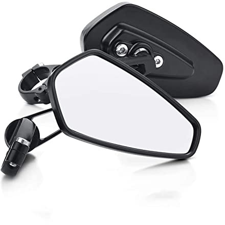 GESMOS Motocicleta Espejo Retrovisor Espejos Laterales Espejos Retrovisores Universales para 1 Par 7/8 22mm Espejo Extremo Barra Aluminio Espejos Retrovisores Laterales para Manillar Motocicleta