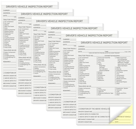 suituts 300 Sets Detailed Driver Daily Vehicle Inspection Report Book/Forms, 2 Part Carbonless, 5.5 x 8.5 Inch Daily Pre-Trip Checklist Log for Truck Drivers (50 Sets Each Book, 6 Books)