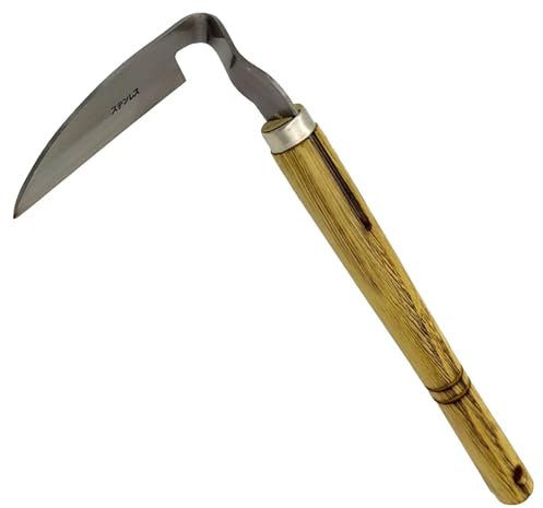 Salyeeluly Handsichel Gartenwerkzeug, Gartensichel, Garten-Handjäter aus Edelstahl, Sensen-Grasschneider, Garten-Sense-Werkzeug für Bodenlockerung, Kultivierung, Mähen