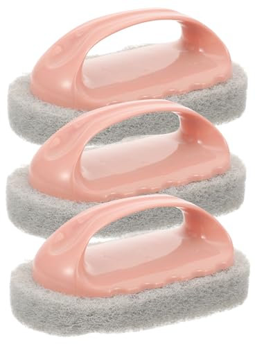 Hoement Cepillo De Cocina Mango 3 Piezas Cepillo De Limpieza Antideslizante para Baño y Azulejos Herramienta De Limpieza Ergonómica Adecuado para Fregar y Limpiar Superficies Accesorio Práctico Hogar