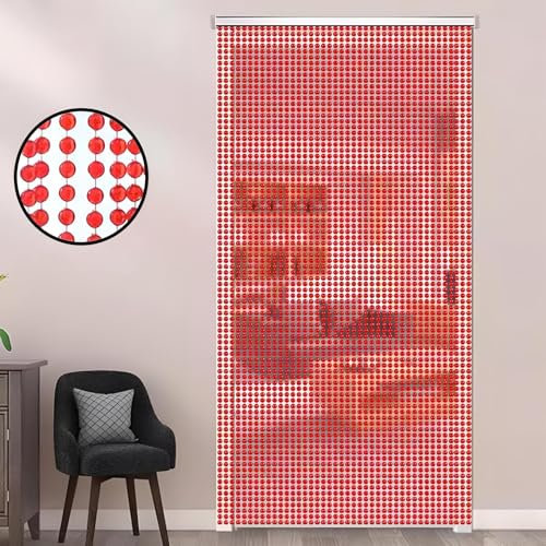 Eiauiuo Perlenvorhang aus Acryl Kristall Perlen und Aluminiumlegierung Schiene Raumteiler Dekorativer Türvorhang DIY Kit Trennwand Fadenvorhang für Wohnzimmer Schlafzimmer(120x200cm(120 Stränge))