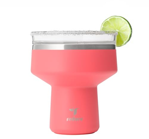 REDUCE Saltini 16 oz Cocktail Tumbler - Insulated Margarita Tumbler with Lid - Keeps Drinks Cold for 10 Hours - 360 Sippable Martini Glass Alternative - Shatterproof, Perfect for Parties - Daiquiri