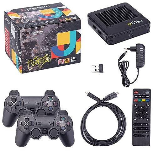 G11pro Retro Game Console TV HD Output Plug and Play Games Console Stick Consoles 128GB Preinstalled 42000+Games with 2 Controllers