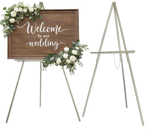 DJAR Caballete de Exhibición de Madera 160 cm para Letreros, Altura Ajustable de Doble Uso, Caballete de Suelo Verde para Bodas, Carteles de Bienvenida y Pósters
