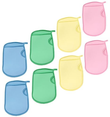 Ipetboom 8 Stück Teiliges Set Peeling Handschuhe für Hautschonende Duschhandschuhe zur Sanften Exfolierende Bademitts für Weiche und Haut für Zuhause und Reisen Hautfreundliches Material