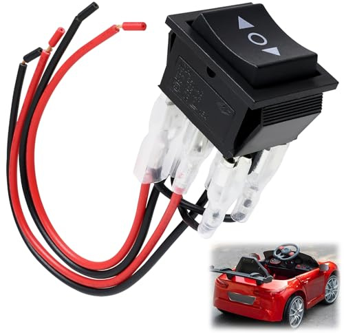 Interrupteur Inverseur de Polarité, 12v Moteur à Courant Continu 10A Polarité Inverseur Avec Fil, 6 Broches 3 Positions Momentanée ON-Off-ON, Inversion de Direction Facile, Fiable et Durable