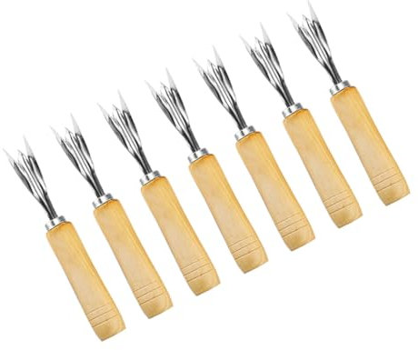 ABOOFAN Tenedor De Piña Mango De Madera Cortador De v Removedor De Ojos Acero Inoxidable Fácil De Limpiar y Almacenar