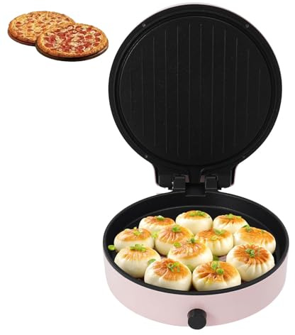 XSDAJSD Four à Pizza électrique pour crêpes, Four à Pizza électrique de comptoir de 30 cm avec température réglable, Four à Pizza d'intérieur Commercial pour pizzerias, Restaurant, Rose