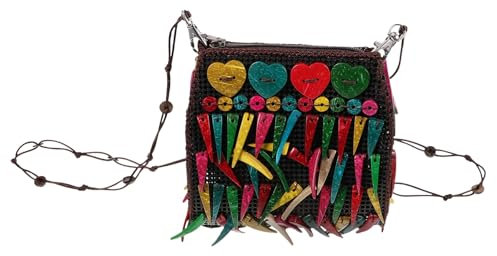 FRCOLOR Quastentasche im ethnischen Stil Umhängetasche mit Quaste Vintage Fransentasche Schultertasche handtasche Fransentaschen für Frauen Vintage-Quastentasche Polyester Baumwolle