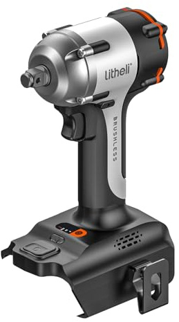 Litheli Cordless Impact Wrench 1/2 inch, 330 Ft-lbs(450N.m) Brushless Impact Gun 2500 RPM, 20V Power Impact Wrenches for Home & Truck Car, Tool Only