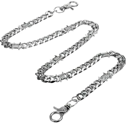 Biker Wallet Chain, Heavy Duty Pocket Chain with Round Clasp, Men Chains for Jeans, Pants Clothing Accessories, Motorcycle Clothing Decor