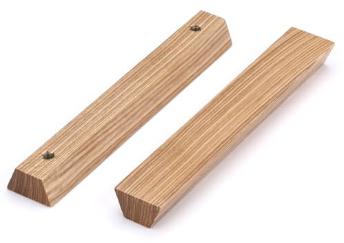 SYZOW 6 Stück Holz Möbelgriffe aus Wachsholz | Lochabstand 128mm, Länge 160mm