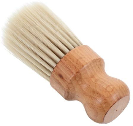WOONEKY Cepillo de Limpieza para Peluquería de Madera con Mango Ergonómico Cepillo para Cuello y para Eliminar Pelos Sueltos y Mantener un Acabado Pulido Cortes de Cabello