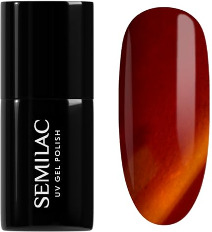 Semilac UV Nagellack 946 Jelly Honey 7ml Gel Nagellack für Nägel | Honig Bernstein - Jelly Effekt Glass Nails