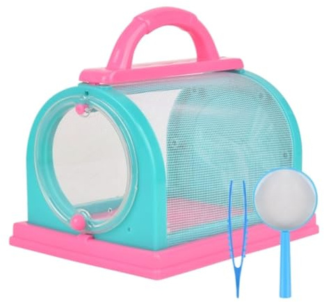 Faunarium Insektenbox Backyard Essentials Kammer-Insektenhabitat-Lupenset Schnecken Terrarium(Pink)