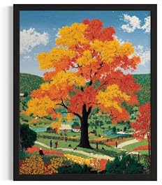 Common Beech Tree Wall Art Poster Print, Rural Landscape, Heritage Artwork Culture Decor Travel Poster for Living Room and Bathroom 251 (Common Beech Tree, 24L x 18W, Unframed)