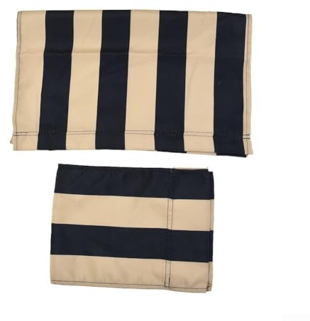 Pumixiy Faltbarer Sitzbezug für Terrassenstuhl, Regiestuhl-Ersatzbezug, blau und weiß gestreift, waschbar, strapazierfähiges Polyester-Material, Garten (1 Set)
