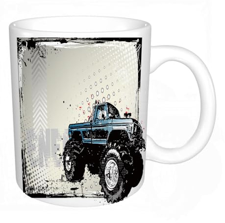 AELKSP Tazzine caffe,tazze divertenti,tazze colazione,tazze da the,tazza colazione,regalo uomo,regali divertenti,Camion, bestie meccaniche punk, camion fuoristrada giganti, graffiti alla m,11oz/330ml