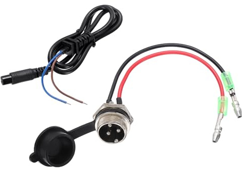 sourcing map 2 Pcs 3 Pin Electric Scooter Charging Port, Aviation Head Electric Scooter Charger Port with Terminals Charging Cable Waterproof Cover for E-Scooter Battery, 5.71 Inch