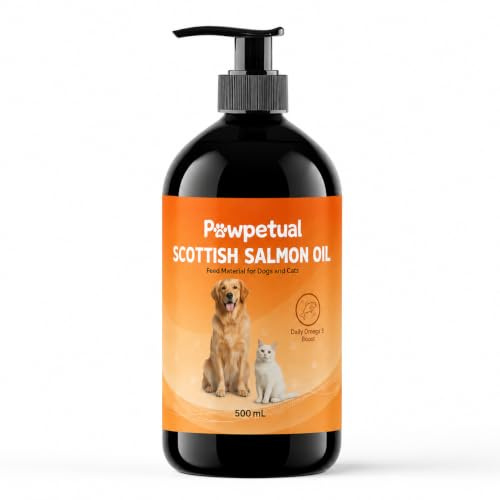 Pawpetual Scottish Salmon Oil for Dogs & Cats 500ml | Omega 3 Fish Oil Dog Food Topper | Supports Healthy Skin & Coat, Itchy Skin Relief, Shedding, Joint Mobility & Immune Health