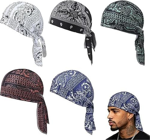 Bandana de secado rápido para hombre, absorbe el sudor, bandana deportiva, gorro de ciclismo, protección solar, gorro de cabeza pirata, gorro ajustable debajo del casco, unisex, para ciclismo