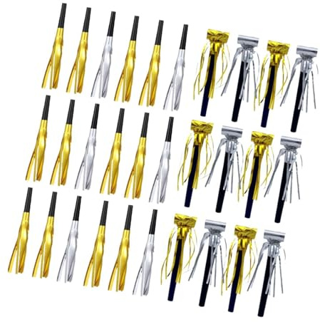 TUXCAXI Matracas para fiestas, generadores de ruido brillantes únicos, silbatos creativos, suministros para festivales, cumpleaños y aniversarios, silbatos