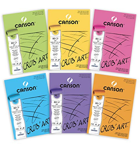 CANSON 400100171 crob' Art Zeichenblock geklebt kurzen Seite 80 Blatt 96 g A3 wei Natur