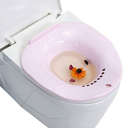 NANANA Sitzbad Einsatz Toiletteneinsatz Sitzbadewanne Hochwertig Kunststoff für WC Waschhilfe, Männer und Schwangere Frauen, 41X37.5X14cm,2 Stck,Pink