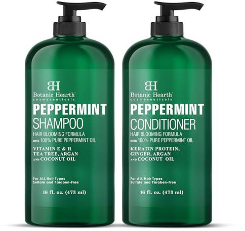 Botanic Hearth Shampoo And Conditioner Set - With 100% Pure Tea Tree Oil, For Itchy And Dry Scalp, Sulfate/Paraben Free - For Men And Women - 16 Fl Oz (473 ml) (Pack of 2)