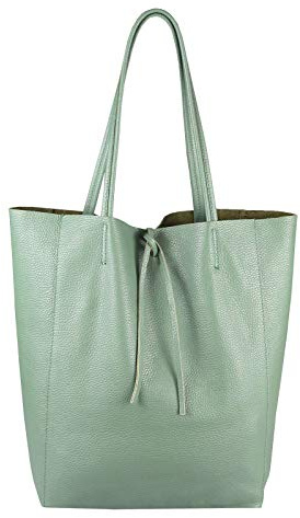 OBC Made in Italy Damen Leder Tasche XXL DIN-A4 Shopper Tote Hobo Bag Henkeltasche Handtasche Umhängetasche Ledertasche Schultertasche