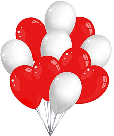 Premium Luftballons in Rot Weiß - Made in DE - 100% Naturlatex & 100% biologisch abbaubar – 30 Stück - Geburtstag Party Karneval - für Helium geeignet - twist4® 30 Stück