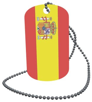 U24 Dog Tag Erkennungsmarke ID Tag an Kette Flagge Spanien Alu 30 x 50 mm