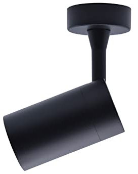 Eurekaled Portafaretto da soffitto o parete GU10 - Faretto spot orientabile 360° con fascio direzionabile - Lampadina intercambiabile - Per soggiorno, cucina, corridoio - IP20 (Nero)