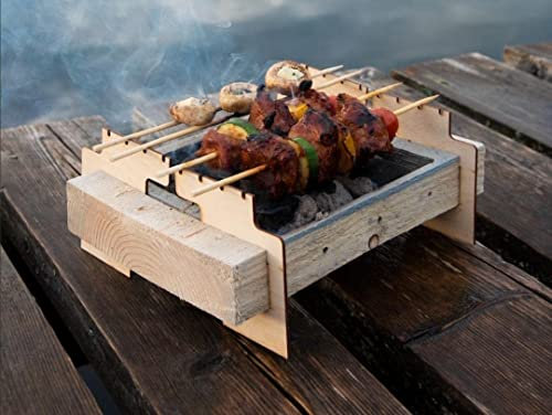 Deals Barbecue monouso a Carbone (Incluso) Portatile Ecologico completamente realizzato con Materiali Naturali Pronto per l’Uso in 5 min. Utilizzabile 2 Ore Biodegradabile