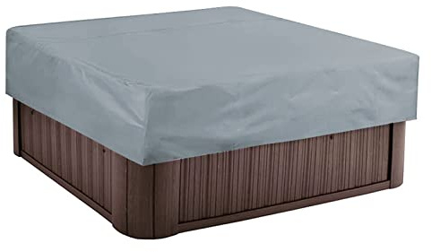 PRELGOSP Whirlpool Abdeckung Wasserdicht, Quadrat Thermoabdeckung Whirlpool, Uv SchüTzende Whirlpoolabdeckungen für Spa Whirlpool Badewanne GartenmöBel,Silber,240 * 240 * 85cm