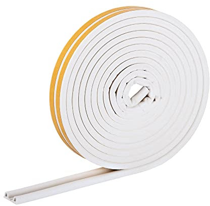 HELPMATE Joint de fenêtre - 6 m - 9 x 5,5 mm - Pour portes et fenêtres - Auto-adhésif - Profil P - Pour espaces moyens de 2,5 à 5 mm - Blanc