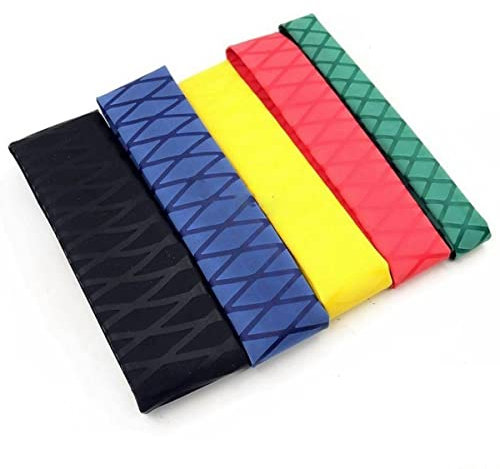 1/5 Stück rutschfester Schrumpfschlauch Angelrutenverpackung 15 18 20 22 25 28 30 35 40 45 50 mm Griff isoliert schützen wasserdichte Abdeckung-Braun, 40 mm, 1 m x 5 Stück
