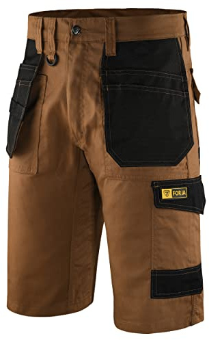Multi-Pocket Work Utility & Safety Shorts with Holster Pockets - Ideal for Site Work, Builders, Electricians, Gardening - Men's Waist 30-44
